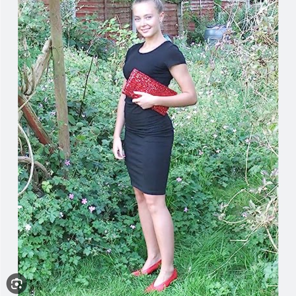 Vintage Red Vegan Leather Clutch